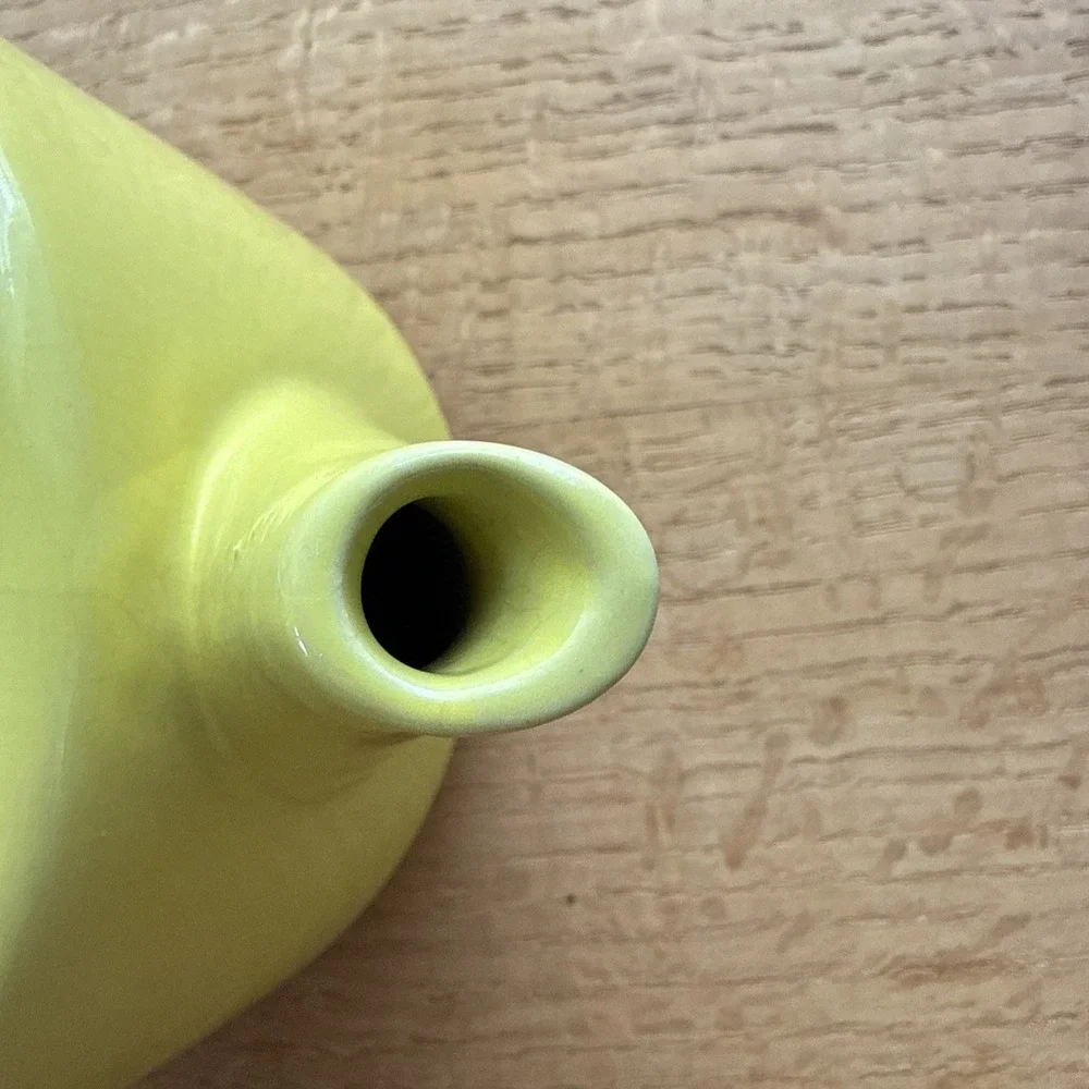 Vintage National Silver Co. Teapot Yellow Green With Sticker